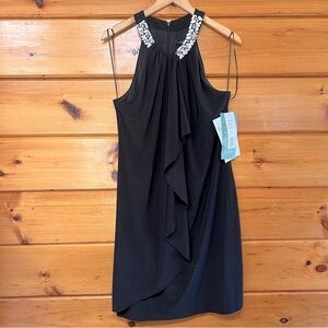 Scarlett Black Jeweled Sleeveless Black Mini Dress with Embellished Neckline 12